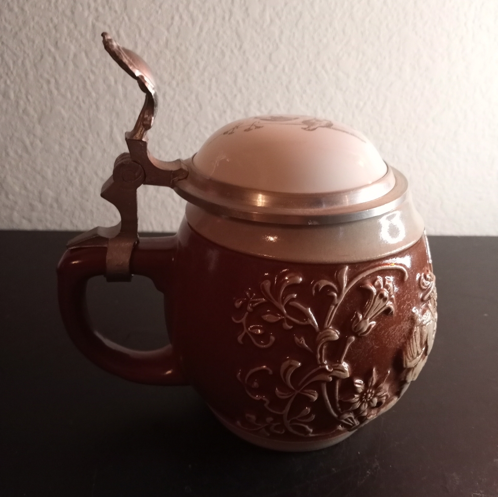 STUNNING Gerz Germany Embossed Ceramic Stein.
